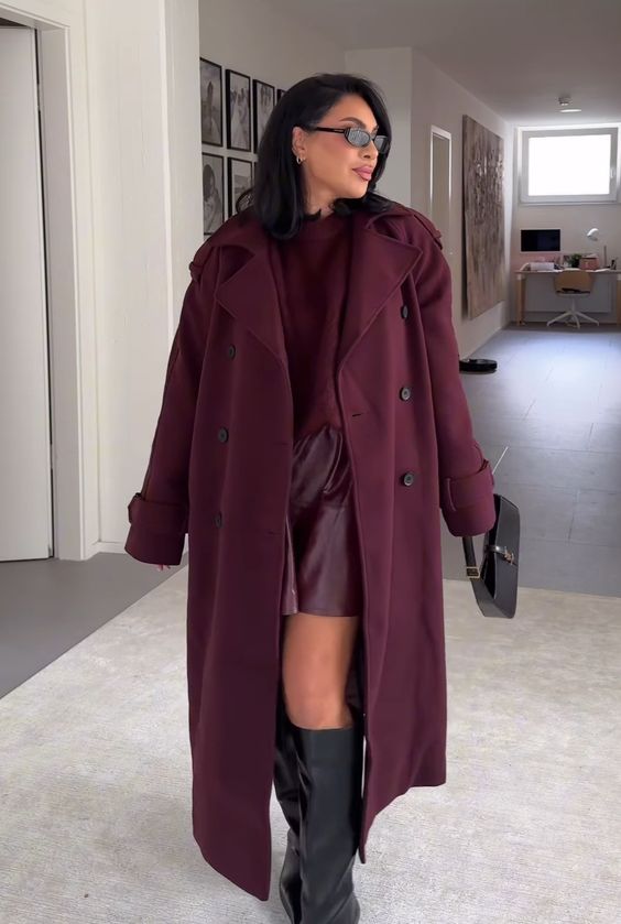 Marceline Burgundy Coat