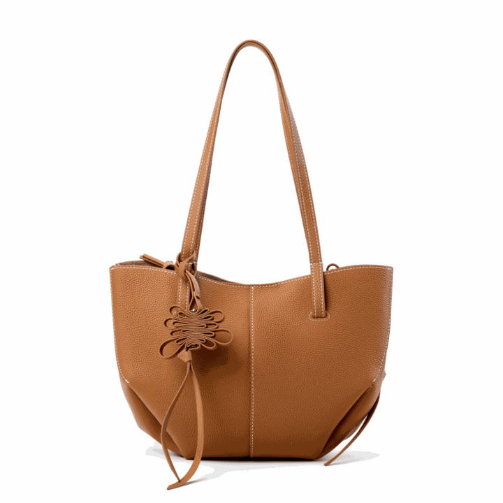 Aveline Textured Shoulder Bag in genuine top-grain cowhide with dual handles and textured finish