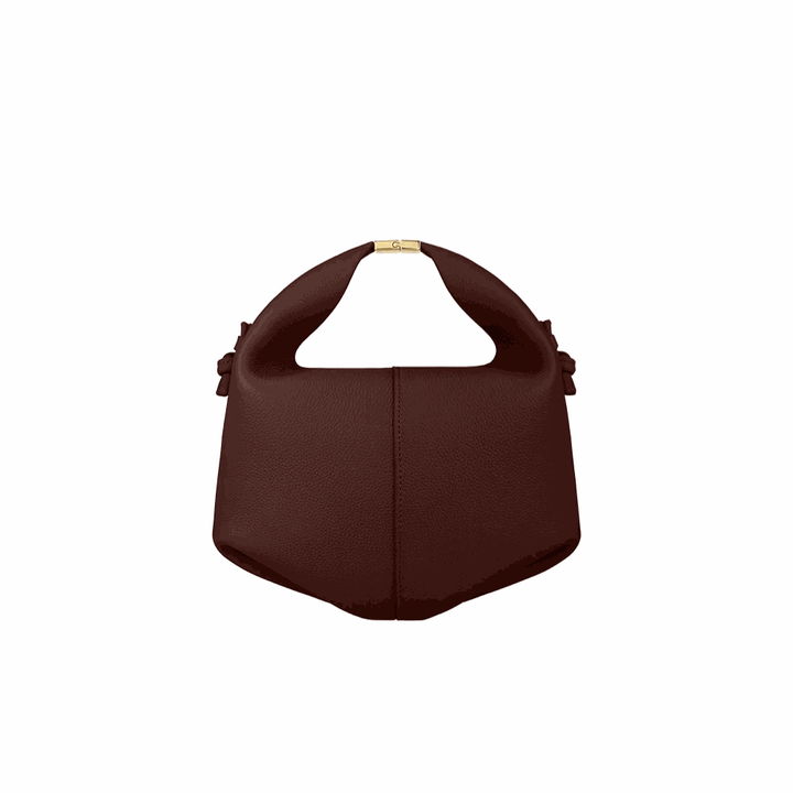 Allegra Knotted Crossbody bag in premium full-grain calf leather with hand-knotted strap and magnetic closure