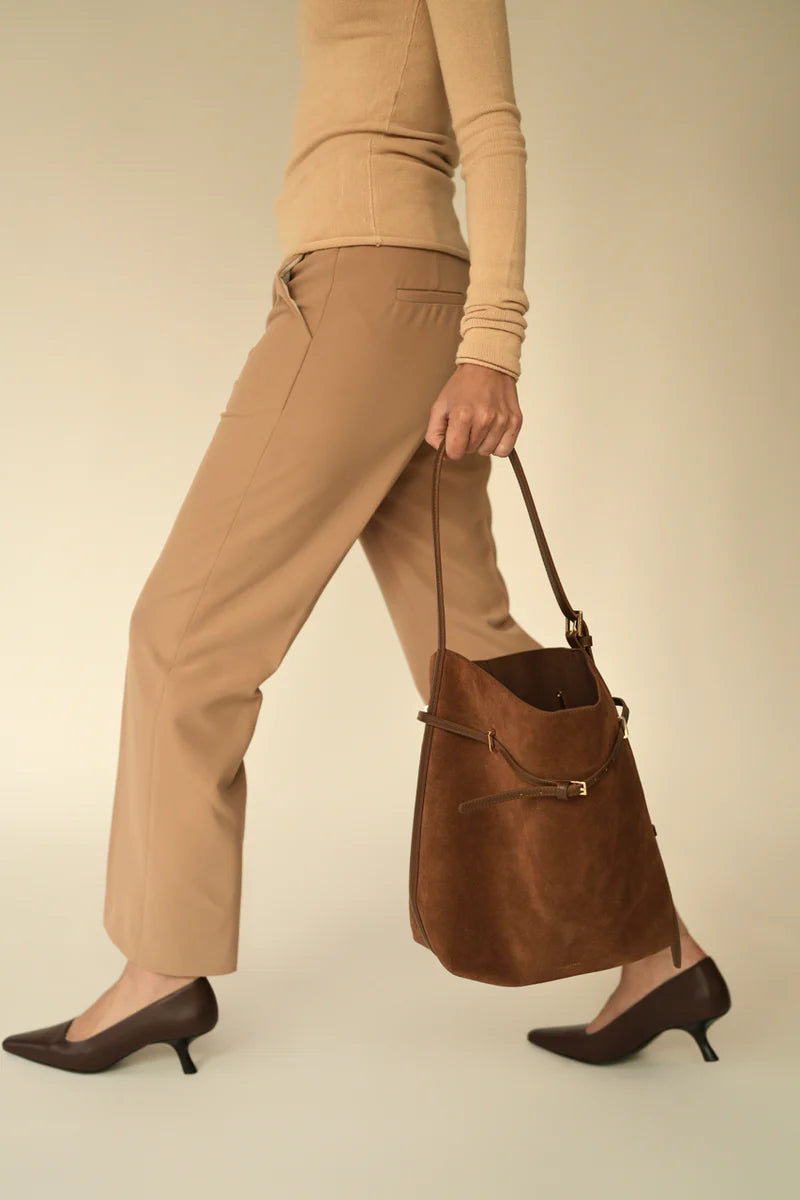 Avenne Suede Belted Tote Bag