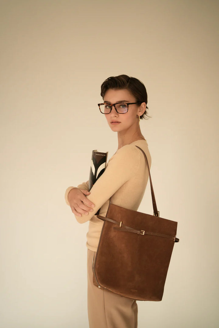 Avenne Suede Belted Tote Bag