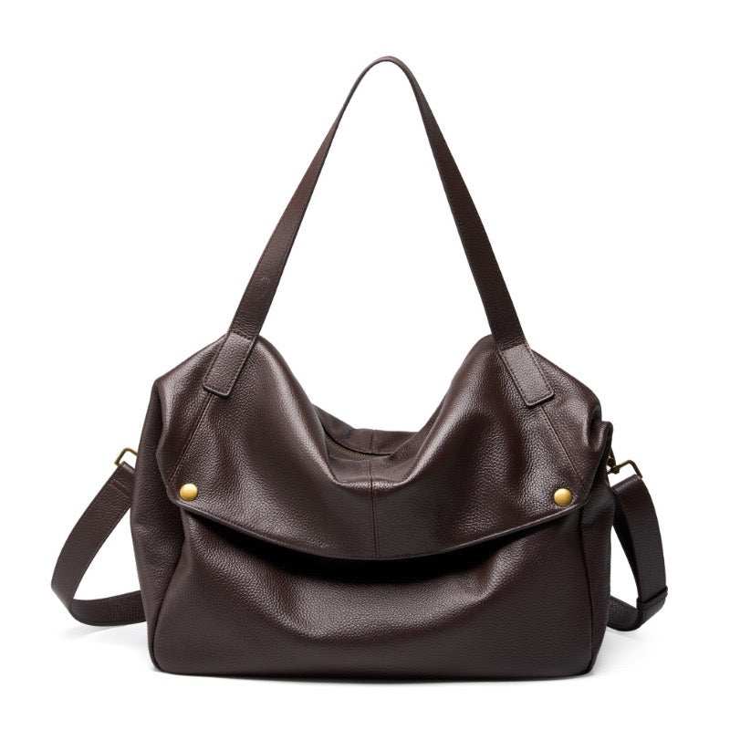 Bennett Everyday Tote vegan leather tote with zipper closure and phone pocket in coffee color
