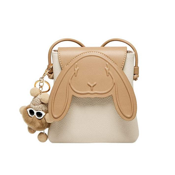 Willow Charm Mini Crossbody vegan leather bag with adjustable strap and magnetic closure in khaki color