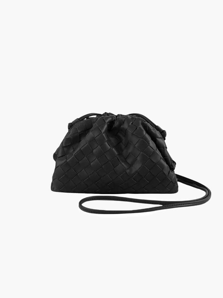 Isabelle Woven Crossbody bag in woven vegan leather with adjustable strap and compact design in multiple colors