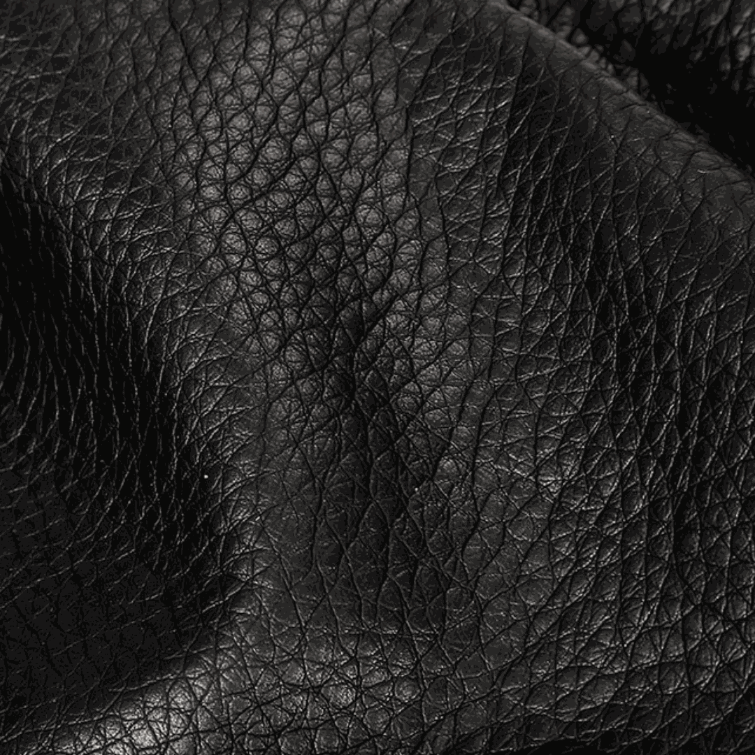 Close-up of black leather texture