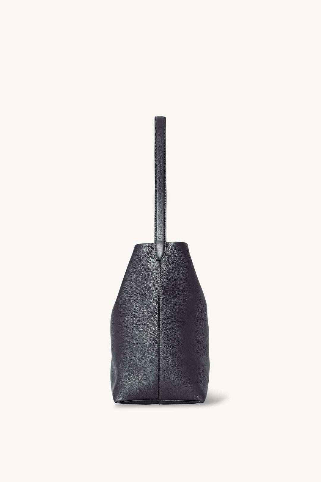 Black grained vegan leather Hobo shoulder bag with single strap and soft unstructured silhouette