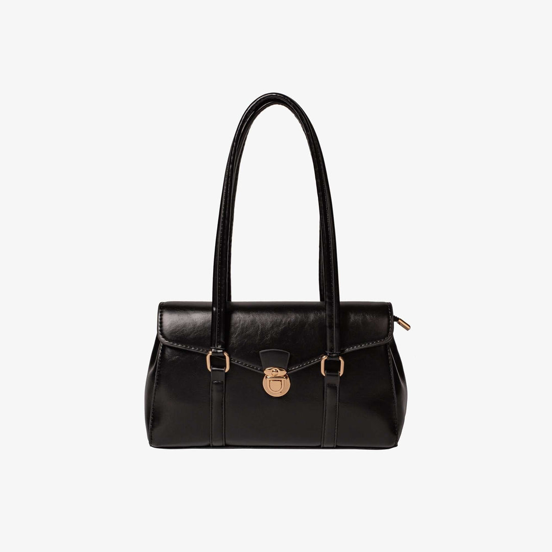 Rosalie Shoulder Bag in premium vegan leather with zipper closure and top handle